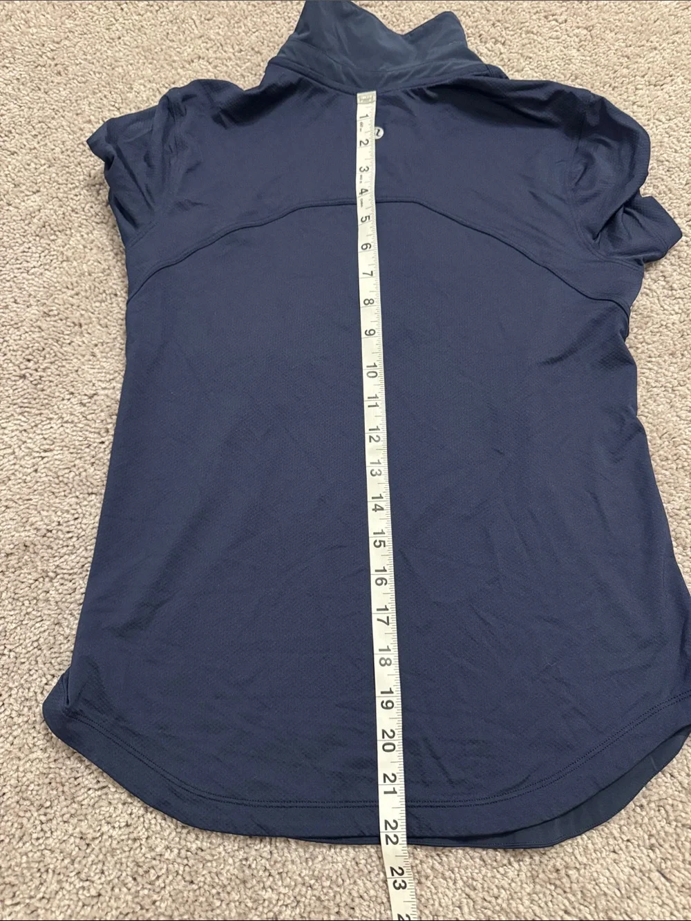 Lululemon Navy Short-Sleeve Polo Top